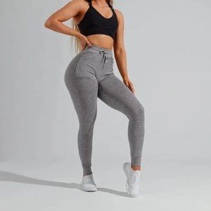 BuffBunny Jewel Heathered Gray Pebble Jogger Pants Size S